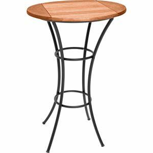 Mesa de Madeira Bistrô Viracopos 104x70cm Preta Metalnew
