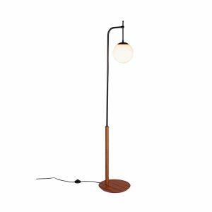 Luminária de Coluna Madelustre Esfera 1 Lâmpada E27 Castanho/Preto