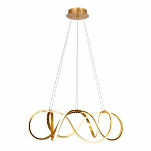 Pendente Space Countor 50W 3000K Branco/Dourado Luz Amarela Bronzearte