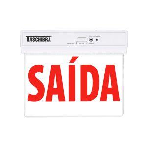 Placa Sinalizadora de Saída Taschibra LED Seleto Face Única Branca Placa Sinalizadora de Saída Taschibra LED Seleto Face Única Branca