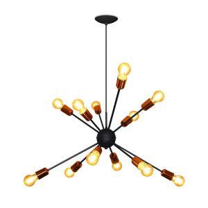 Pendente Spot Line 12 Lâmpadas Martin E27 Preto/Cobre