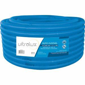 Eletroduto Corrugado 25mm PVC Flex Azul 50m Vitralux
