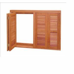 Janela Veneziana Pantográfica Madeira Eucalipto Madecen 200x120cm 4 Folhas para Vidro Liso