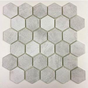 Pastilha de Vidro Hexagonal Brilhante Cinza 5,2X6 Van Gogh