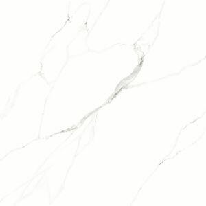 Porcelanato Polido Statuário PR24187 120x120 Retificado Branco Damme