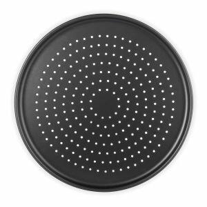 Forma Antiaderente Furada para Pizza Multiflon 35cm Preta