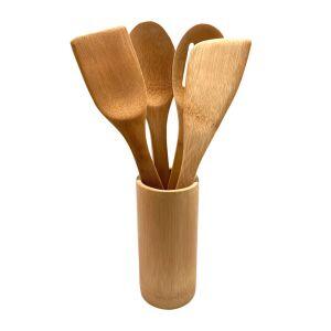 Jogo de Utensílios Cotidiana Mozcada 4 Peças Bambu Natural