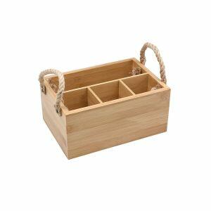 Porta Talheres com Alça Cotidiana 16x11x25,5cm Bambu Natural