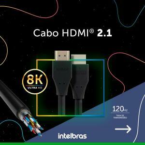Cabo HDMI 2.1 de 2,0m CH 2120 Preto Intelbras
