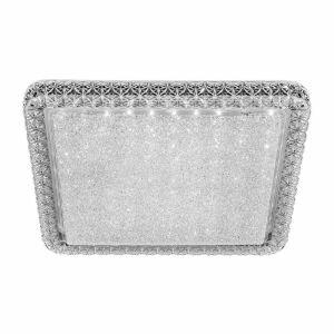 Plafon de Cristal LED Quadrado Blumenau Iluminação Shine 18W Transparente