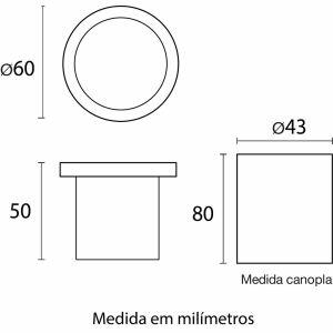 Embutido de Solo Ring LED Redondo Cinza 1w 3.000k Luz Branco Quente Blumenau Iluminação
