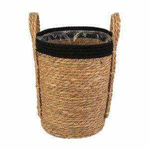 Cesta Decorativa 24cm Marrom e Preto Fascino