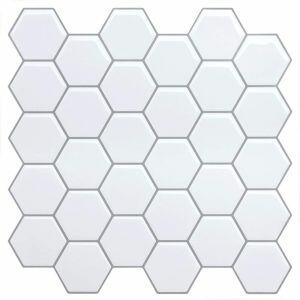 Pastilha Autoadesiva Hexa Branco 30x30 Málaga