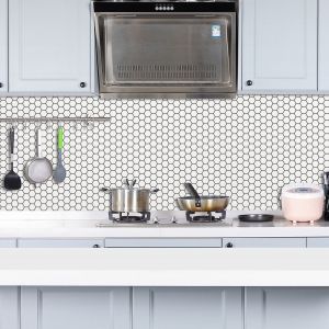 Pastilha Autoadesiva Hexa Branco 30x30 Málaga