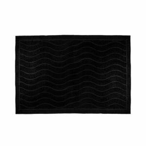 Capacho Ondulado de Borracha 40x60cm Preto Diagonal