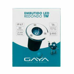 Balizador Embutido LED 1W 3000K Luz Amarela Gaya