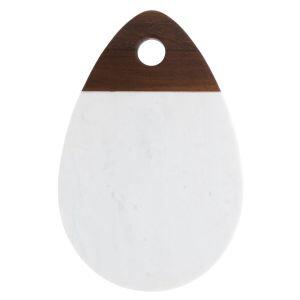 Tábua Para Servir Oxford 30,5cm Mármore e Madeira