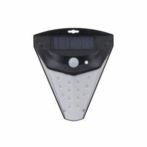Luminária Solar Haifa com Sensor Preto 6500K Luz Branca Gaya