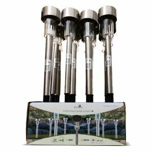 Espeto Balizador Solar LED 1W 6500K Inox Gaya