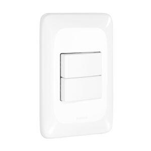 Conjunto Interruptor 2 Seções Pop 1S-1P Branco Pial