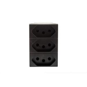 Tomada Multipla 2P + T Tripla Plus+ Preto 10A Pial Tomada Multipla 2P + T Tripla Plus+ Preto 10A Pial