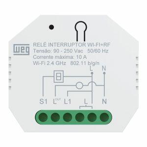 Módulo Relé Interruptor Wi-fi + RF Branco Ártico Weg