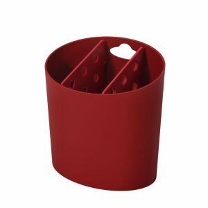 Escorredor de Louça Basic 3 Divisórias Oval Bold Vermelho Coza