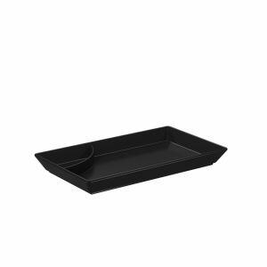 Prato para Sushi 19,3x11,2x21,5cm Preto Uno Coza