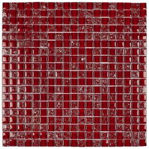 Pastilha Autoadesiva Galiano 30x30 Vermelho Extra Glass Mosaic