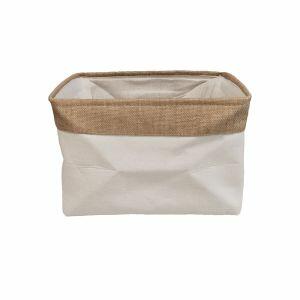 Cesto para Roupa Quadrada Lily 24x25cm Bege Casa&Ideia