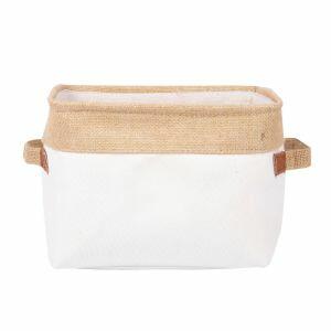 Cesto para Roupa Quadrada Lily 19x21cm Bege Casa&Ideia
