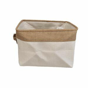 Cesto para Roupa Quadrada Lily 20x25cm Bege Casa&Ideia
