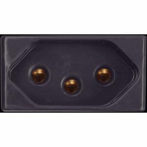 Modulo Liz Grafite Tomada 2 Pinos + Terra 20 Amperes  250 Volts Preto Tramontina