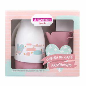 Bule Termic Com Suporte Para Filtro de Plástico 700ml Branco Sanremo Bule Termic Com Suporte Para Filtro de Plástico 700ml Branco Sanremo