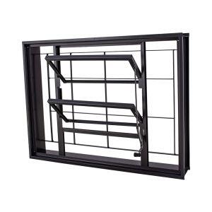 Basculante Prime Vitrô Com Grade Quadrada 0,80x0,60 Preta Crv