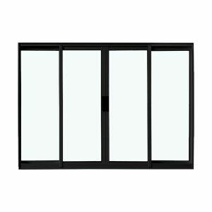 Janela Modular de Correr 4 Folhas 2 Fixas 1,50x1,00 Preta Crv