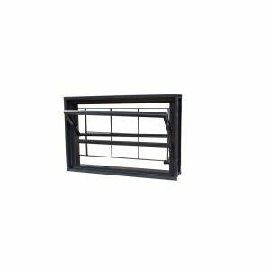 Janela Basculante Vitrô R14 com grade 60x40 Preto CRV