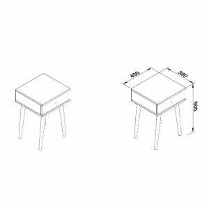 Mesa Lateral Multiuso 1 Gaveta 40x60x38 Amarela Movelbento