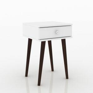 Mesa Lateral Multiuso 1 Gaveta 40x60x38 Branca Movelbento