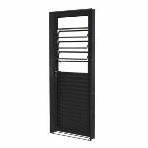 Porta Standart Prime Basculante Mista Esquerda 0,84x2,15 Preta Crv