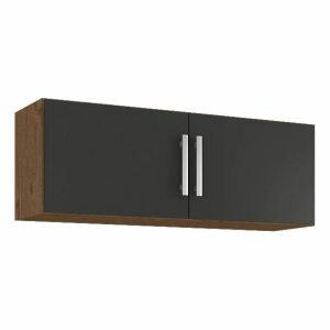 Armário Aéreo 1,14m Amêndoa/Titanium Mgm Gabinetes