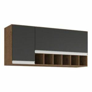 Armário Aéreo Amêndoa/Titanium 1,14m MGM Gabinetes