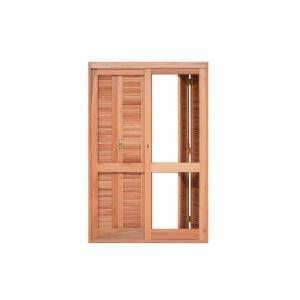 Porta Janela Veneziana Pantográfica Eucalipto 150x213 Madecen