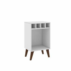 Mesa Lateral com Garrafeiro 43,8x71x32 Branca Movelbento