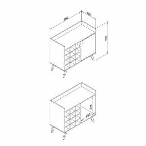 Aparador Rack 1 Porta Garrafeiro 89x77x40 Rustico Movelbento