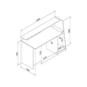 Mesa Gamer 130x90x55 Preta e Verde Movelbento Mesa Gamer 130x90x55 Preta e Verde Movelbento
