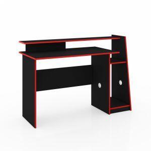 Mesa Gamer 130x90x55 Preta e Vermelha Movelbento Mesa Gamer 130x90x55 Preta e Vermelha Movelbento
