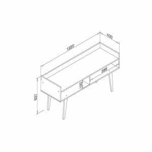 Aparador Rack 2 Nichos 122x64x40 Off White Movelbento