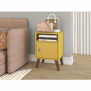 Criado Mudo Mesa de Cabeceira 40x60x38 Amarelo Movelbento
