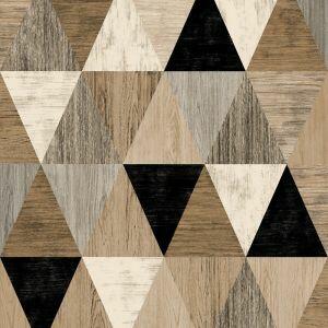Papel de Parede Geométrico 0,52x9,5 Marrom Bobinex